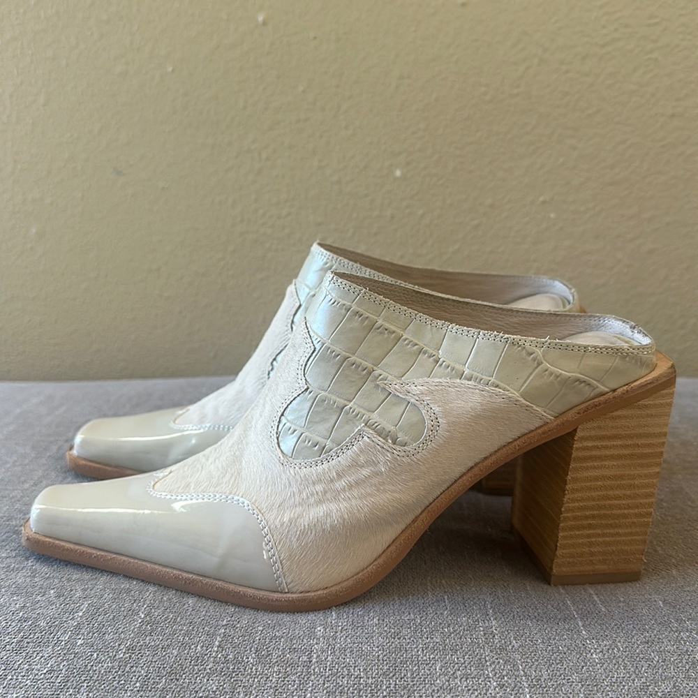 Jeffrey Campbell Cowgirl Western Mule in Ivory Size 9 1/2